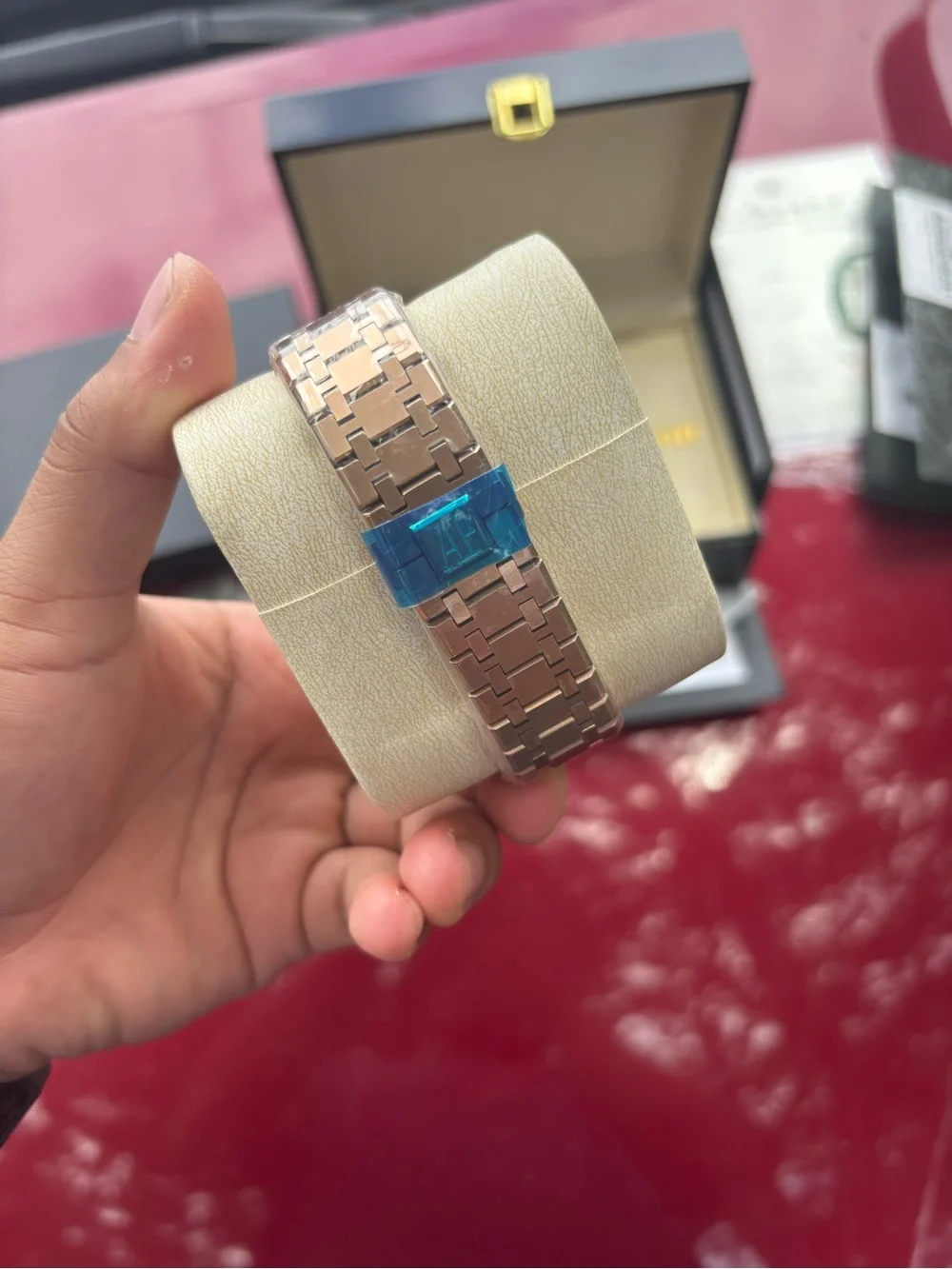 Audemars Piguet Rose Gold Skeleton Octagonal Bracelet Watch